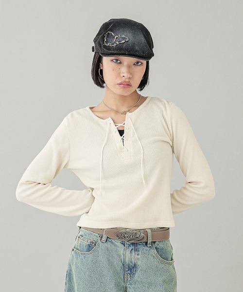 X-girl（エックスガール）の「OVAL LOGO BUCKLE BELT（ベルト・レディース・ブラウン/ブラック・ONE SIZE）」の6枚目の写真