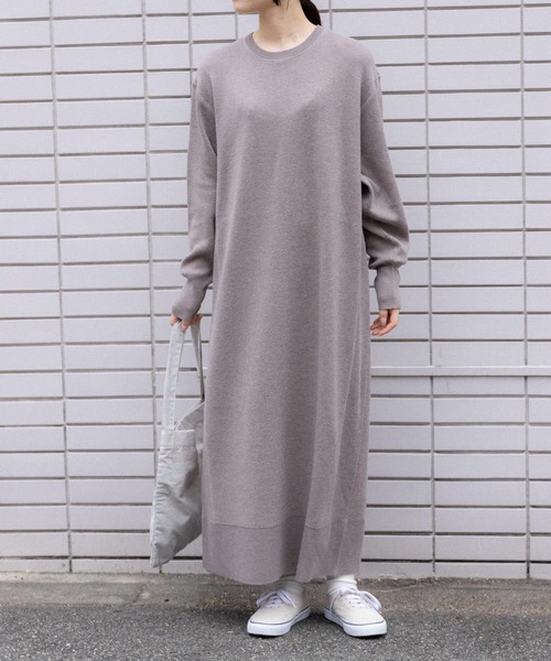 FORK&SPOON(フォークアンドスプーン)の「FORK&SPOON バックジップニットワンピース(ワンピース・レディース・チャコールグレー/ホワイト系その他/ベージュ系その他・1)」の13枚目の写真