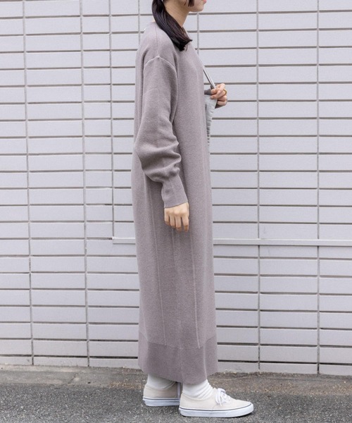 FORK&SPOON(フォークアンドスプーン)の「FORK&SPOON バックジップニットワンピース(ワンピース・レディース・チャコールグレー/ホワイト系その他/ベージュ系その他・1)」の17枚目の写真