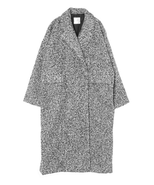 EATME(イートミー)の「ラメブークレロングコート(チェスターコート・レディース・その他1/ブラック/ホワイト・FREE)」の11枚目の写真