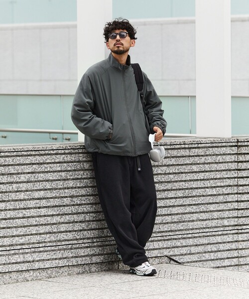 リラックスフィット ジップアップ スタンドカラーブルゾン ファーラー