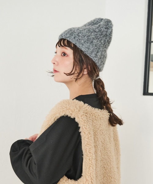 Crisp（クリスプ）の「シャギーニットキャップ（ニットキャップ/ビーニー・レディース・グレー/ブラウン/アイボリー・FREE）」の2枚目の写真