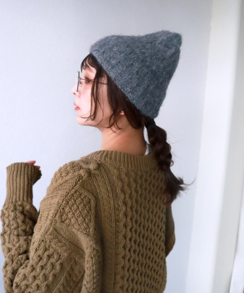 Crisp（クリスプ）の「シャギーニットキャップ（ニットキャップ/ビーニー・レディース・グレー/ブラウン/アイボリー・FREE）」の6枚目の写真