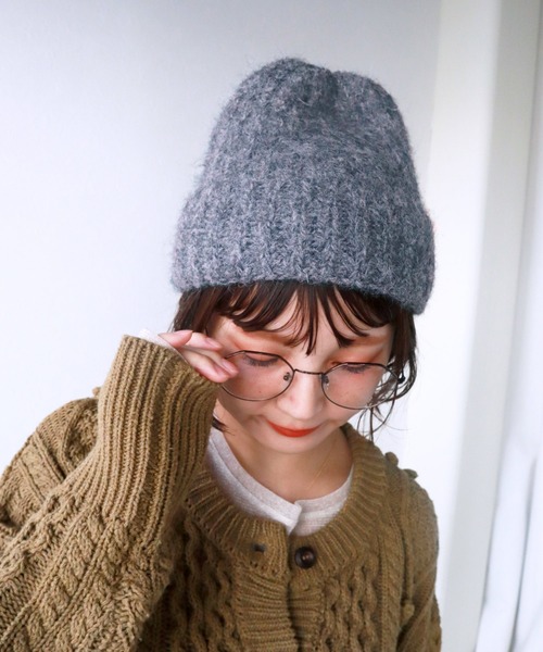 Crisp（クリスプ）の「シャギーニットキャップ（ニットキャップ/ビーニー・レディース・グレー/ブラウン/アイボリー・FREE）」の4枚目の写真