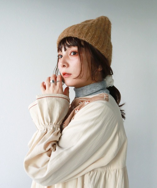 Crisp（クリスプ）の「シャギーニットキャップ（ニットキャップ/ビーニー・レディース・グレー/ブラウン/アイボリー・FREE）」の7枚目の写真