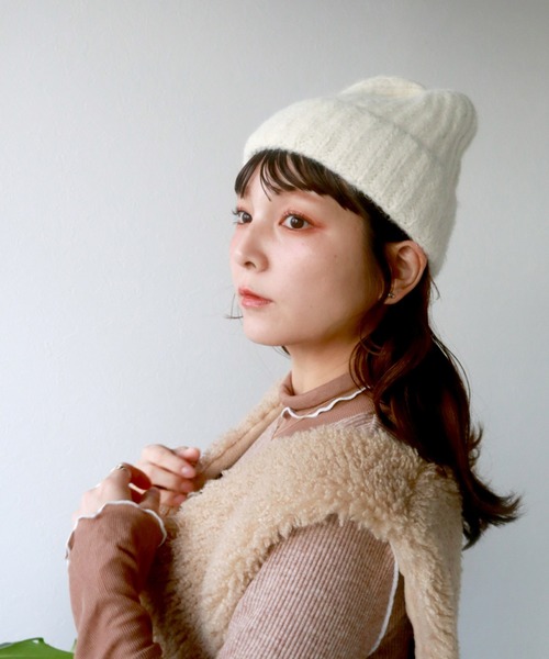 Crisp（クリスプ）の「シャギーニットキャップ（ニットキャップ/ビーニー・レディース・グレー/ブラウン/アイボリー・FREE）」の9枚目の写真
