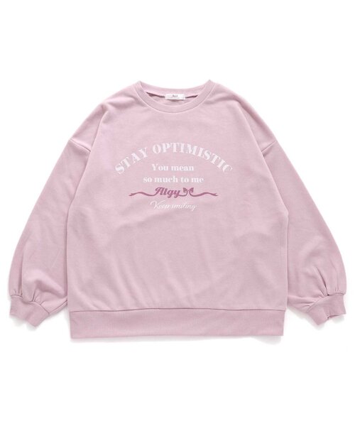 algy（アルジー）の「りぼんロゴトレーナー（スウェット・キッズ・サックスブルー/グレー/ピンク・XX-SMALL/X-SMALL/SMALL/MEDIUM）」の3枚目の写真