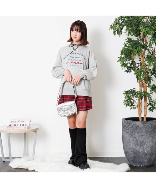 algy（アルジー）の「りぼんロゴトレーナー（スウェット・キッズ・サックスブルー/グレー/ピンク・XX-SMALL/X-SMALL/SMALL/MEDIUM）」の4枚目の写真