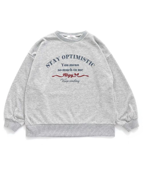algy（アルジー）の「りぼんロゴトレーナー（スウェット・キッズ・サックスブルー/グレー/ピンク・XX-SMALL/X-SMALL/SMALL/MEDIUM）」の5枚目の写真