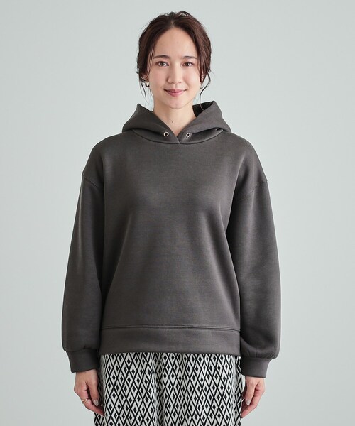 DRESKIP（ドレスキップ）の「◆【S-LL/SHOO WARM】もちっとあったか 裏起毛パーカ（スウェット・レディース・ライトベージュ/オフホワイト/チャコールグレー/ブルー・01/02/03/04）」の21枚目の写真