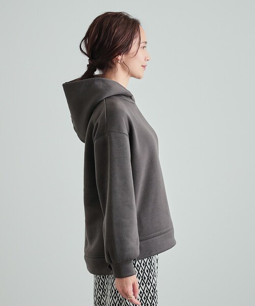 DRESKIP（ドレスキップ）の「◆【S-LL/SHOO WARM】もちっとあったか 裏起毛パーカ（スウェット・レディース・ライトベージュ/オフホワイト/チャコールグレー/ブルー・01/02/03/04）」の22枚目の写真