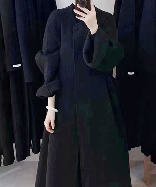 ミニマルエレガンス ウールロングンコート（その他アウター）｜DECADE