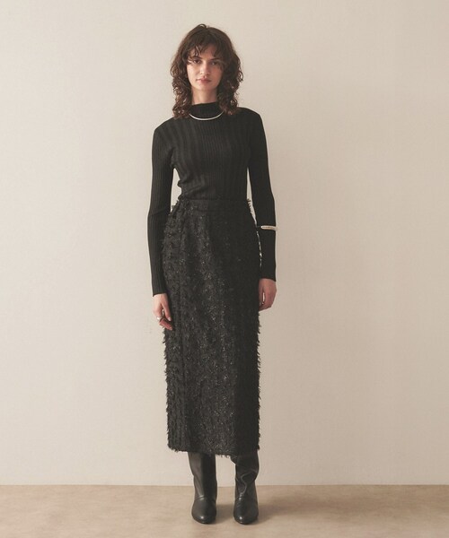 cloenc（クロエンス）の「◆【手洗い可】ラメリブニットプルオーバー（ニット/セーター・レディース・ブラック/ゴールド/シルバー・02）」の12枚目の写真