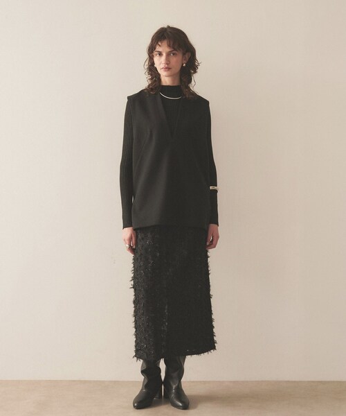 cloenc（クロエンス）の「◆【手洗い可】ラメリブニットプルオーバー（ニット/セーター・レディース・ブラック/ゴールド/シルバー・02）」の13枚目の写真