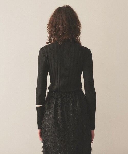 cloenc（クロエンス）の「◆【手洗い可】ラメリブニットプルオーバー（ニット/セーター・レディース・ブラック/ゴールド/シルバー・02）」の15枚目の写真