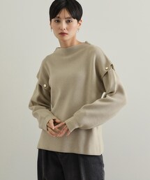 ◆肩ボタンデザインニット【洗濯機洗い可】