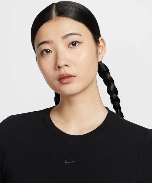 NIKE（ナイキ）の「ナイキ スポーツウェア チル ニット ウィメンズ スリム ロングスリーブ クロップド トップ / Nike Sportswear Chill Knit Women's Slim Long-Sleeve Cropped Top  HF5323-010 Black（Tシャツ/カットソー・レディース・ブラック・L/M/S/XL/XS）」の5枚目の写真
