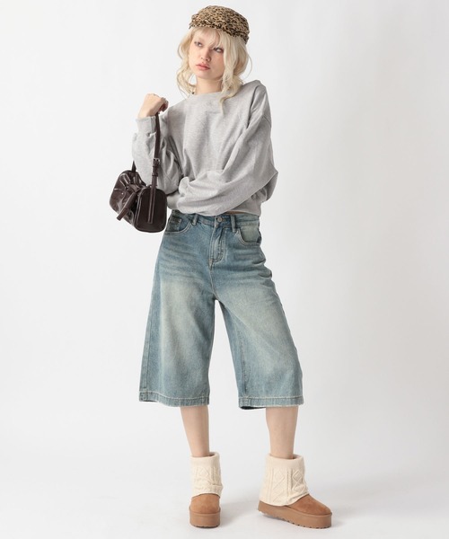 FOREVER 21（フォーエバー トゥエンティーワン）の「【2025SS】華奢見え♪オフショル裏毛プルオーバー（スウェット・レディース・グレー/ネイビー/ブラック・FREE）」の9枚目の写真