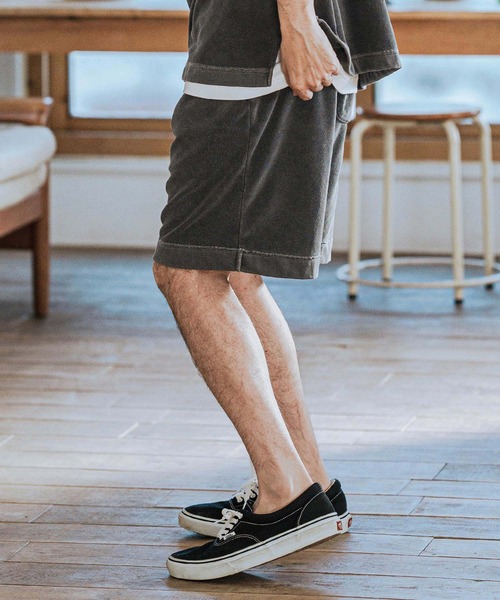 CAMBIO(カンビオ)の「mp13106-Pigment Pile Short Pants パイルショートパンツ(その他パンツ・メンズ・グリーン/ブラック/グレイッシュベージュ・S/M/L)」の5枚目の写真