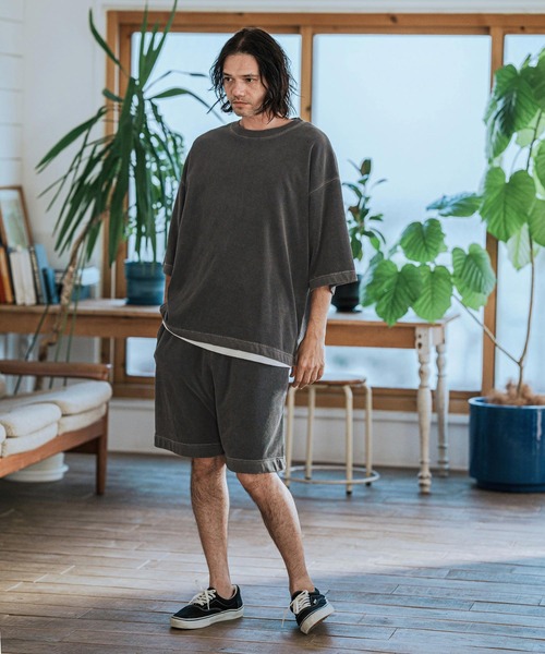 CAMBIO(カンビオ)の「mp13106-Pigment Pile Short Pants パイルショートパンツ(その他パンツ・メンズ・グリーン/ブラック/グレイッシュベージュ・S/M/L)」の6枚目の写真