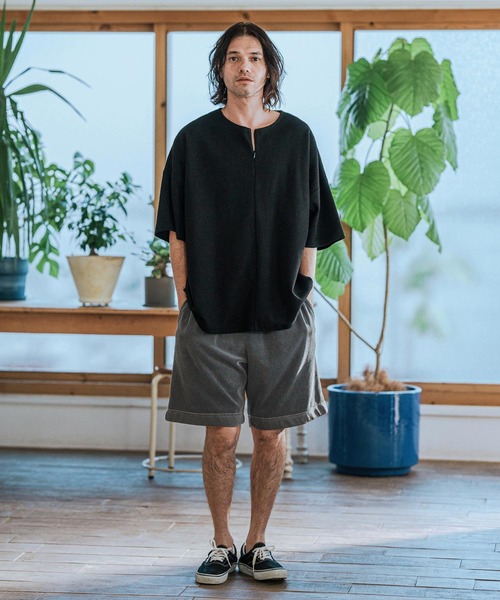 CAMBIO(カンビオ)の「mp13106-Pigment Pile Short Pants パイルショートパンツ(その他パンツ・メンズ・グリーン/ブラック/グレイッシュベージュ・S/M/L)」の9枚目の写真