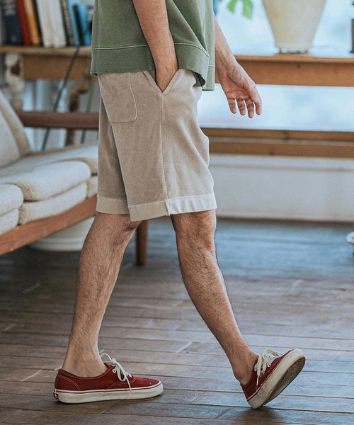 CAMBIO(カンビオ)の「mp13106-Pigment Pile Short Pants パイルショートパンツ(その他パンツ・メンズ・グリーン/ブラック/グレイッシュベージュ・S/M/L)」の11枚目の写真
