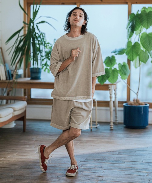 CAMBIO(カンビオ)の「mp13106-Pigment Pile Short Pants パイルショートパンツ(その他パンツ・メンズ・グリーン/ブラック/グレイッシュベージュ・S/M/L)」の12枚目の写真