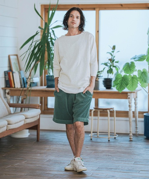 CAMBIO(カンビオ)の「mp13106-Pigment Pile Short Pants パイルショートパンツ(その他パンツ・メンズ・グリーン/ブラック/グレイッシュベージュ・S/M/L)」の19枚目の写真