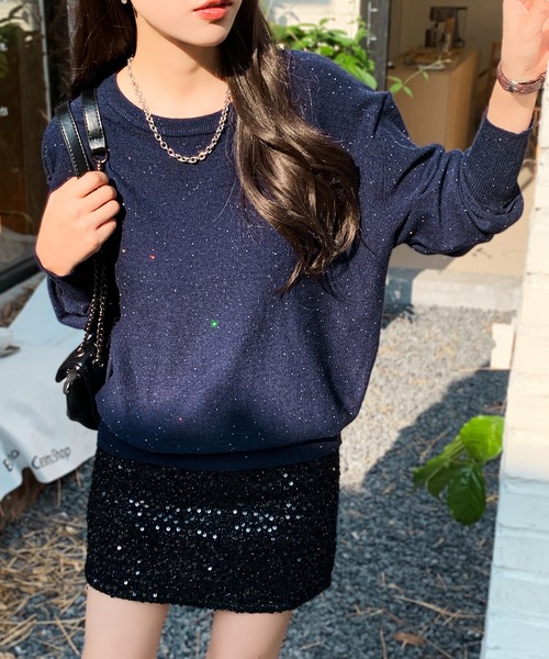 ドロップショルダーラメニット（ニット/セーター）｜by LEGNA