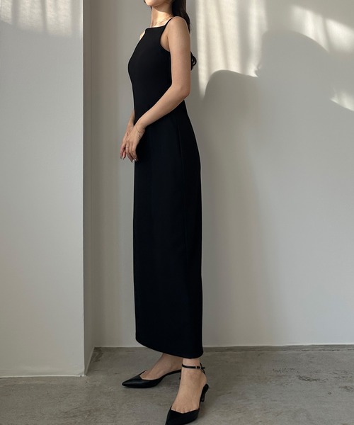 Louere（ルエレ）の「【取り外し可能パット付き】アメスリストレッチキャミワンピース（ワンピース・レディース・チャコール/ブラウン/ブラック・SMALL/MEDIUM/LARGE/X-LARGE）」の5枚目の写真