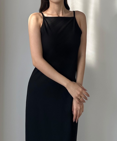 Louere（ルエレ）の「【取り外し可能パット付き】アメスリストレッチキャミワンピース（ワンピース・レディース・チャコール/ブラウン/ブラック・SMALL/MEDIUM/LARGE/X-LARGE）」の7枚目の写真