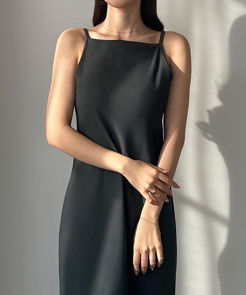 Louere（ルエレ）の「【取り外し可能パット付き】アメスリストレッチキャミワンピース（ワンピース・レディース・チャコール/ブラウン/ブラック・SMALL/MEDIUM/LARGE/X-LARGE）」の16枚目の写真