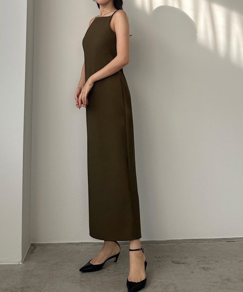 Louere（ルエレ）の「【取り外し可能パット付き】アメスリストレッチキャミワンピース（ワンピース・レディース・チャコール/ブラウン/ブラック・SMALL/MEDIUM/LARGE/X-LARGE）」の19枚目の写真