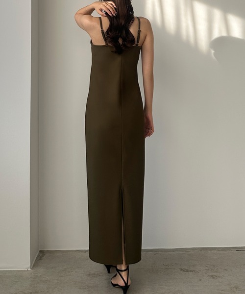 Louere（ルエレ）の「【取り外し可能パット付き】アメスリストレッチキャミワンピース（ワンピース・レディース・チャコール/ブラウン/ブラック・SMALL/MEDIUM/LARGE/X-LARGE）」の20枚目の写真