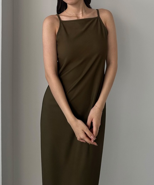 Louere（ルエレ）の「【取り外し可能パット付き】アメスリストレッチキャミワンピース（ワンピース・レディース・チャコール/ブラウン/ブラック・SMALL/MEDIUM/LARGE/X-LARGE）」の21枚目の写真
