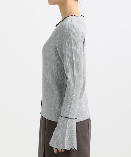 mysty woman（ミスティウーマン）の「配色メロープリーツプルオーバー  315779（Tシャツ/カットソー・レディース・ブラック/グレー/オフホワイト・FREE）」の9枚目の写真