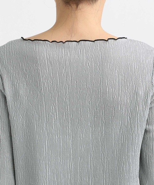 mysty woman（ミスティウーマン）の「配色メロープリーツプルオーバー  315779（Tシャツ/カットソー・レディース・ブラック/グレー/オフホワイト・FREE）」の11枚目の写真