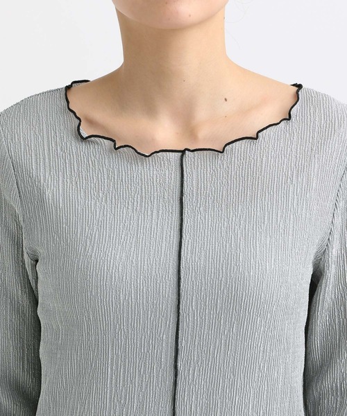 mysty woman（ミスティウーマン）の「配色メロープリーツプルオーバー  315779（Tシャツ/カットソー・レディース・ブラック/グレー/オフホワイト・FREE）」の12枚目の写真