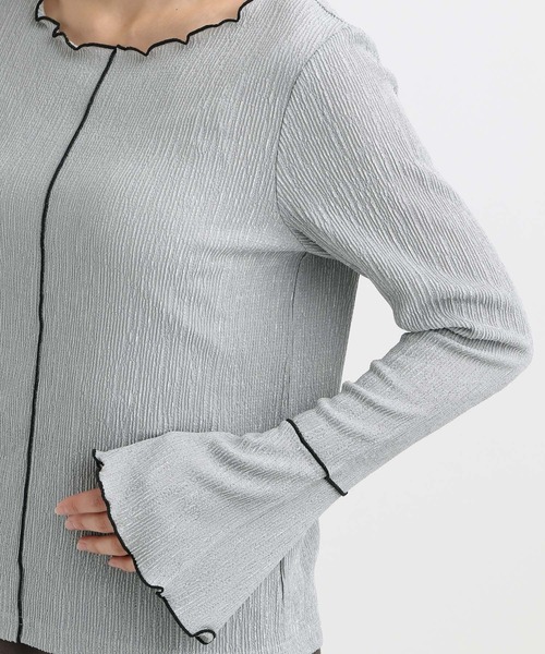 mysty woman（ミスティウーマン）の「配色メロープリーツプルオーバー  315779（Tシャツ/カットソー・レディース・ブラック/グレー/オフホワイト・FREE）」の13枚目の写真