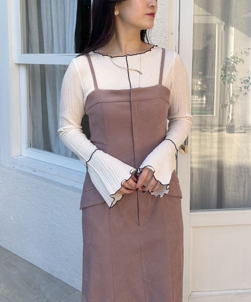 mysty woman（ミスティウーマン）の「配色メロープリーツプルオーバー  315779（Tシャツ/カットソー・レディース・ブラック/グレー/オフホワイト・FREE）」の18枚目の写真