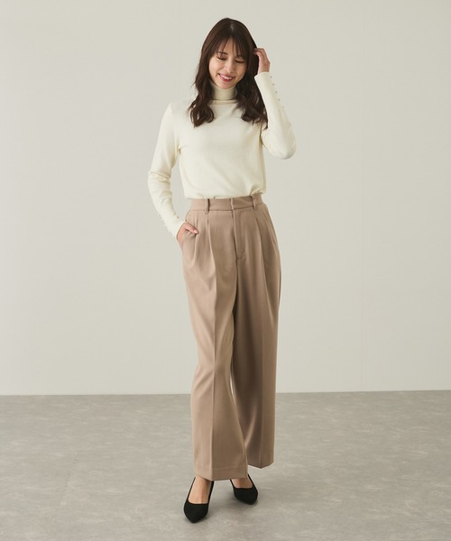 Jayro（ジャイロ）の「ストレッチ起毛タックテーパードパンツ（その他パンツ・レディース・ダークブラウン/ベージュ/ブラック・M）」の22枚目の写真