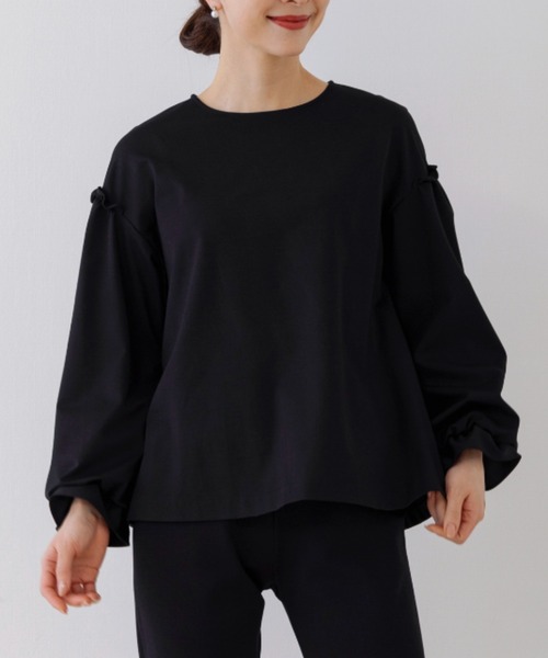 Sono（ソーノ）の「【SONO/ソーノ】ﾊﾟﾌｨｽﾘｰﾌﾞ ｸﾘｵﾝﾌﾟﾙｵｰﾊﾞｰ（Tシャツ/カットソー・レディース・ブラック/ホワイト/ラベンダー・F）」の3枚目の写真