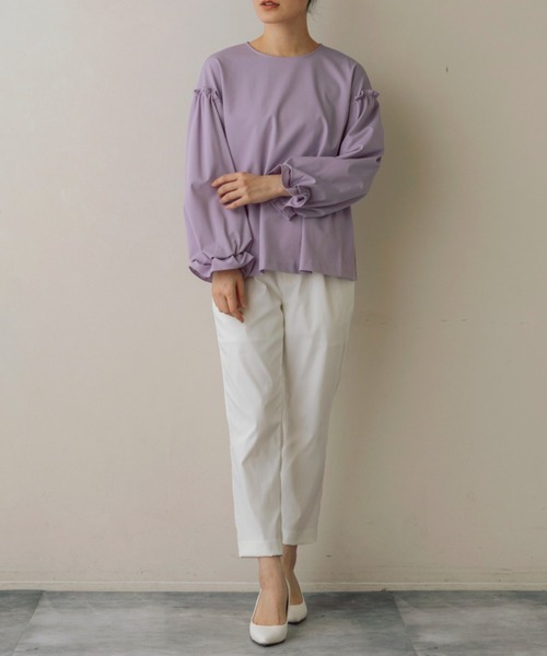 Sono（ソーノ）の「【SONO/ソーノ】ﾊﾟﾌｨｽﾘｰﾌﾞ ｸﾘｵﾝﾌﾟﾙｵｰﾊﾞｰ（Tシャツ/カットソー・レディース・ブラック/ホワイト/ラベンダー・F）」の10枚目の写真