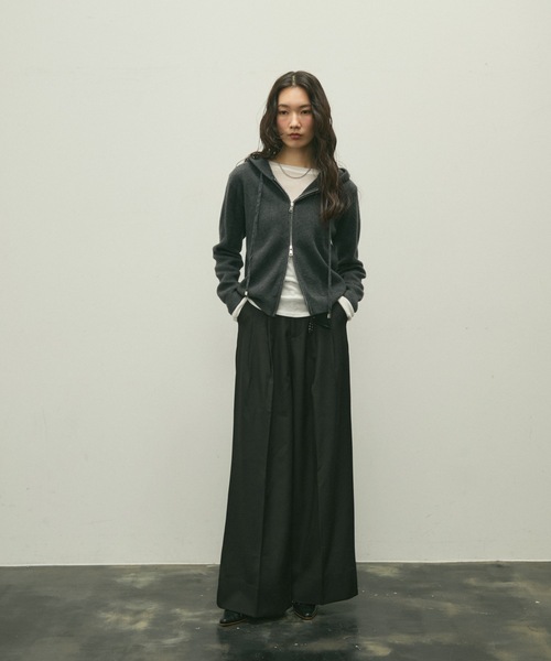 Hood knit zip up / フードニットジップアップ（パーカー