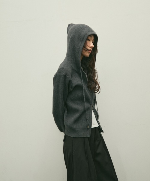 Hood knit zip up / フードニットジップアップ（パーカー