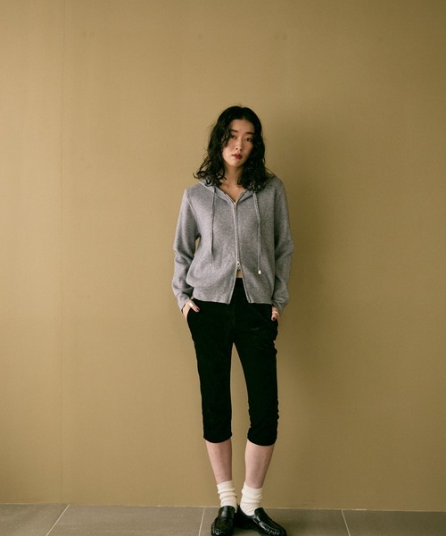 セール】Hood knit zip up / フードニットジップアップ