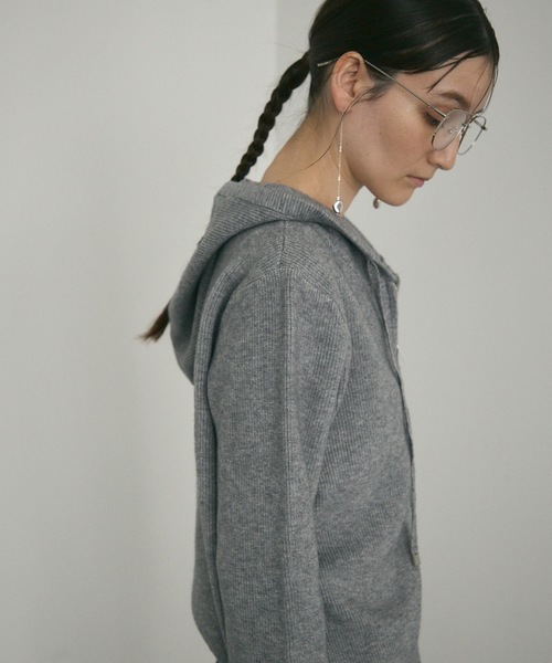 Hood knit zip up / フードニットジップアップ（パーカー
