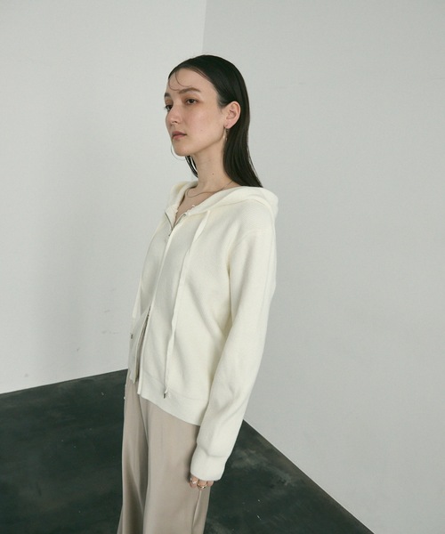 Hood knit zip up / フードニットジップアップ（パーカー