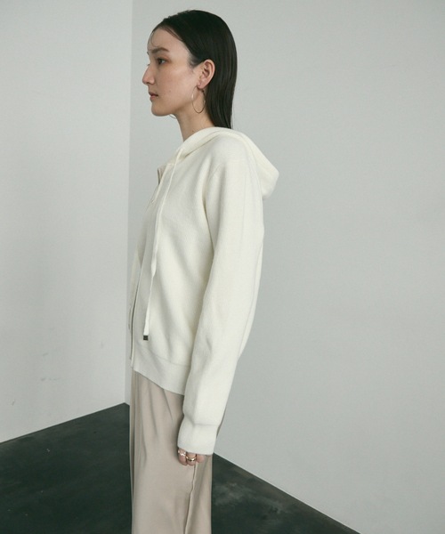 Hood knit zip up / フードニットジップアップ（パーカー