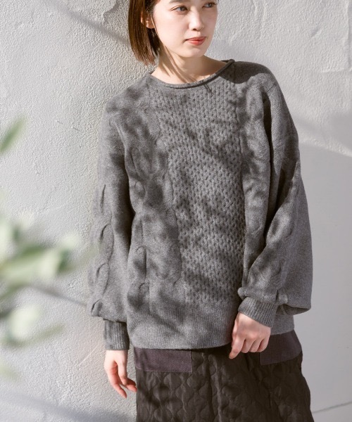 セール】キュプラベーシック ペプラムデザインニット（ニット